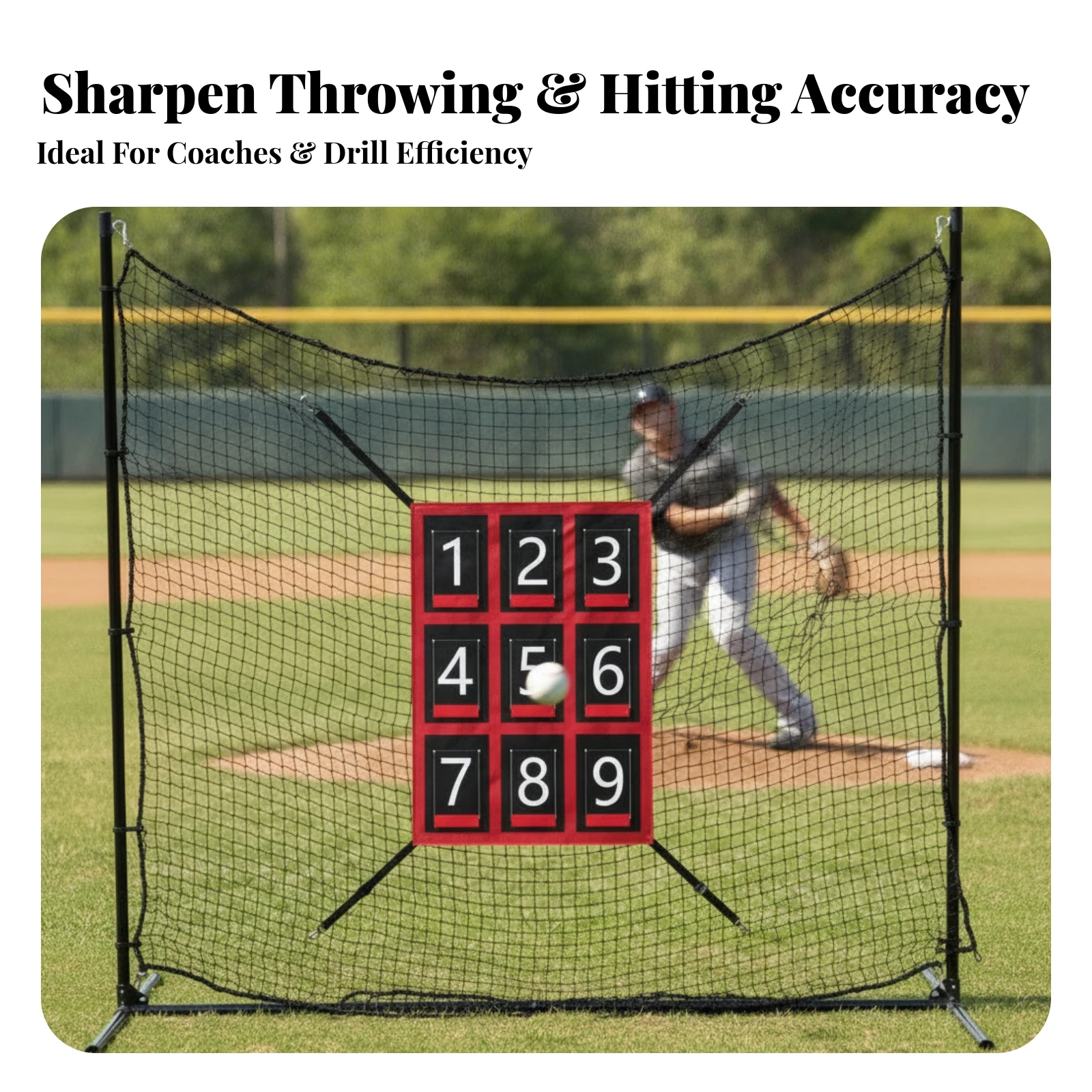 Sports Equipment For Training - 9-Pocket Pitching Target Portable Baseball Target