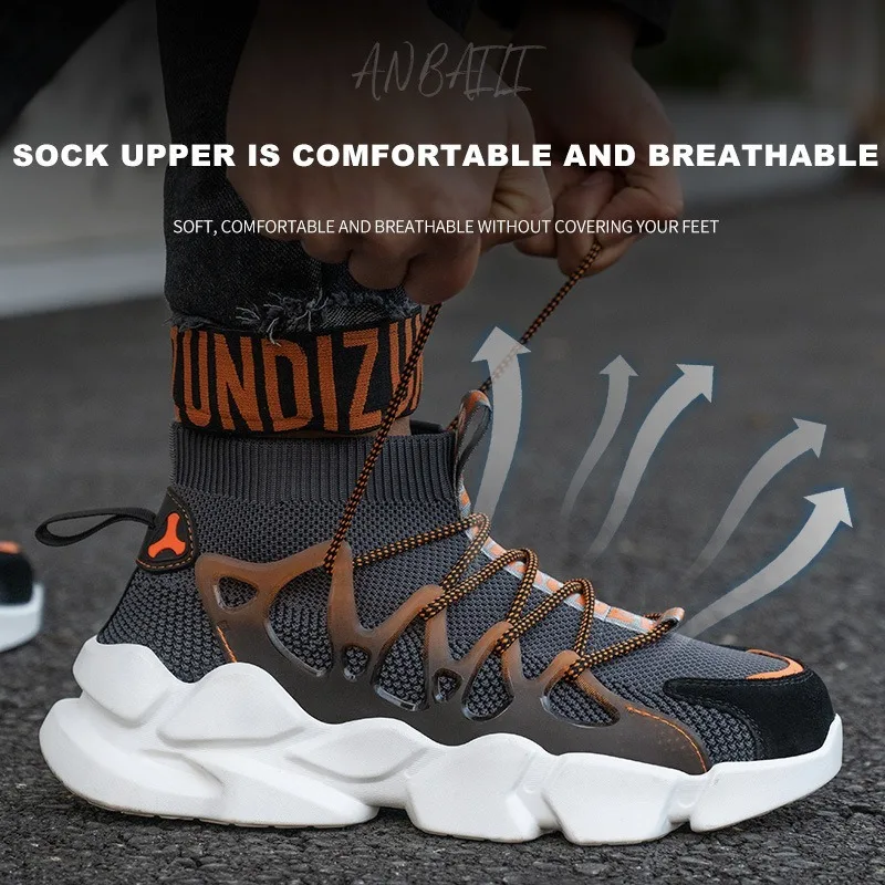 High Top Insulating Safety Work Shoes with Plastic Steel Toe Anti Smash Puncture Resistant Protective Footwear for Men Women