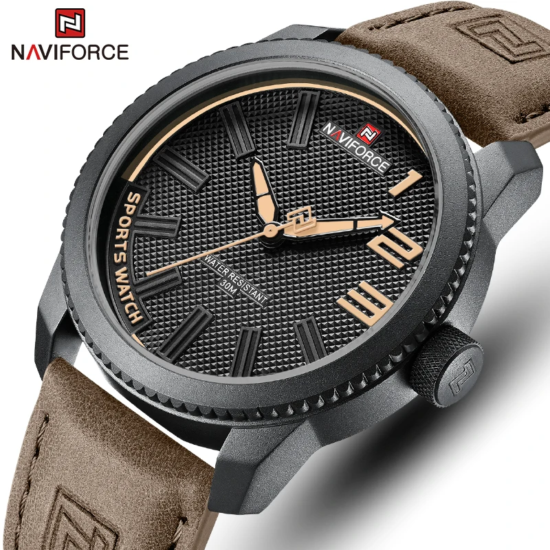 NAVIFORCE Top Brand Quartz Watch For Men Military Leather Sport Watches Man Casual Waterproof Male Clock 2022 New Wrist Watch