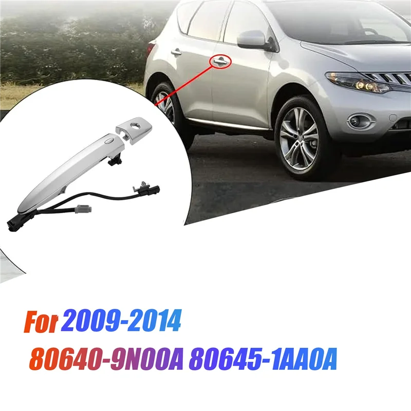 

Хорошо левая передняя дверная ручка, умный вход без ключа для Nissan Leaf Maxima Sentra 2009-2018, детали 80645-1AA0A, внешняя ручка, хром