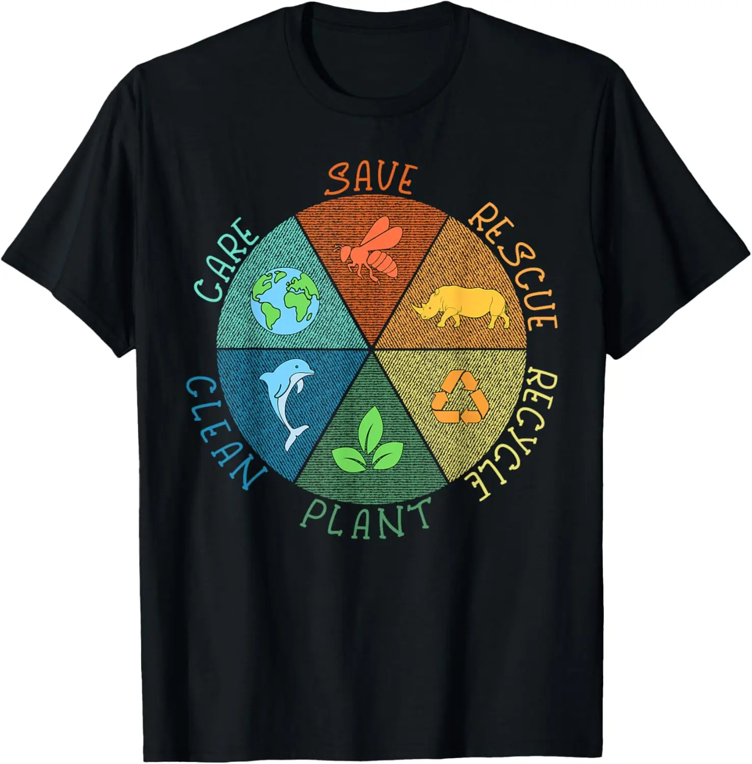 Vintage Earth Day Save Bees Rescue Animals Recycle Plastic T-Shirt Custom Printed Graphic T Shirts Mens Clothing Ropa Hombre