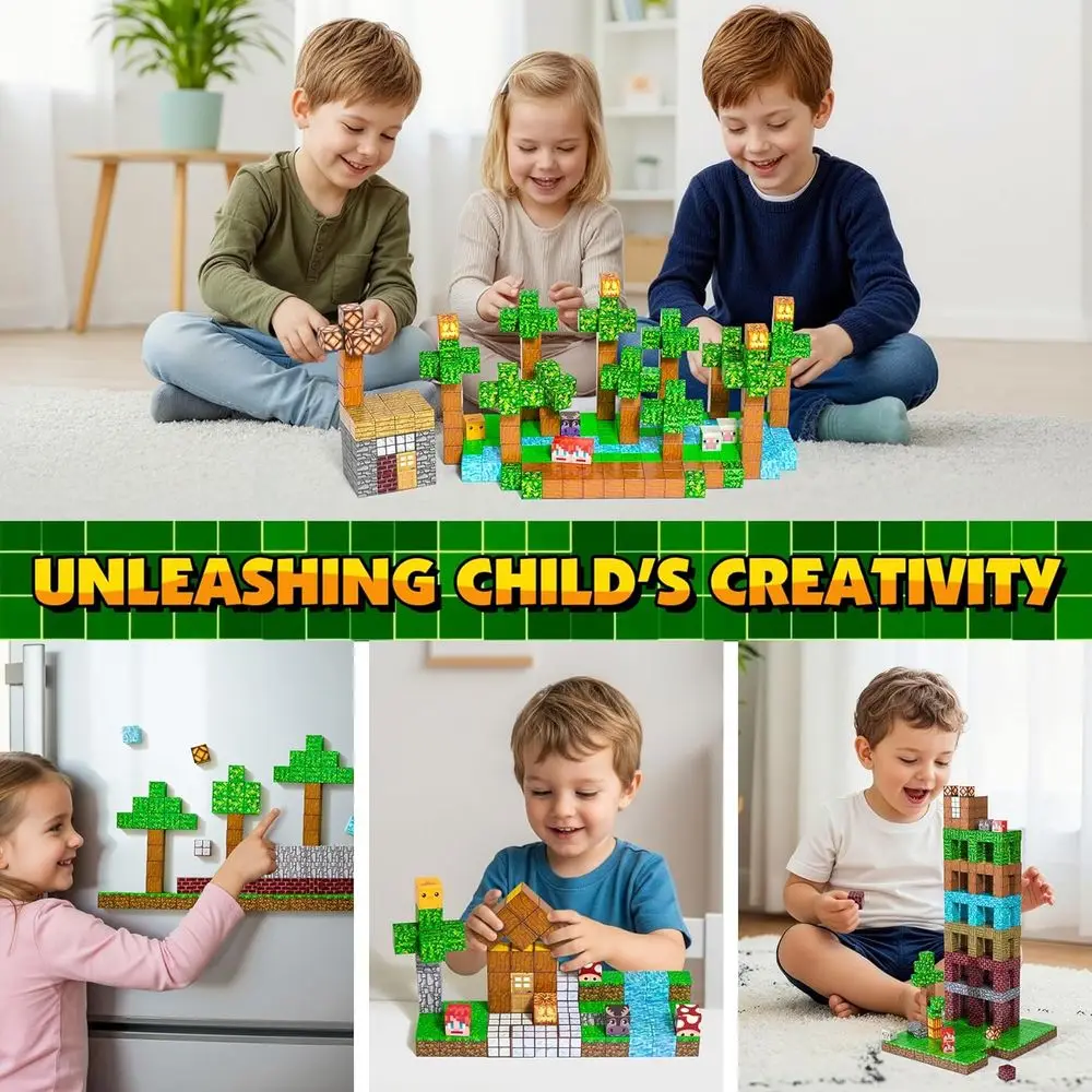 Magnetisches Bauset: 300-teiliges Montessori-STEM-Spielzeug für Kinder, 4–8 Jahre, ideales Geschenk für Jungen und Mädchen