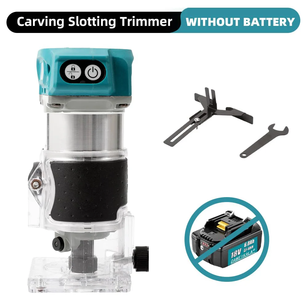 Brushless Motor Electric Router Wood Cutter Electric Trimmer Wood Engraving Slotting Machine Power Tool For Makita 18V Battery