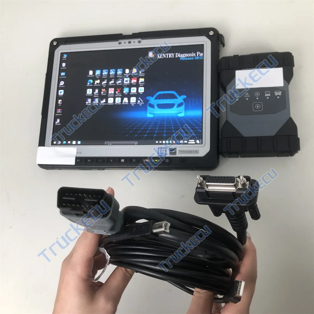 for Benz Car Truck VAN Diagnostic Tool MB Diagnosis Multiplexer Xentry Das Wis Epc software c6 with cf33 tablet full set