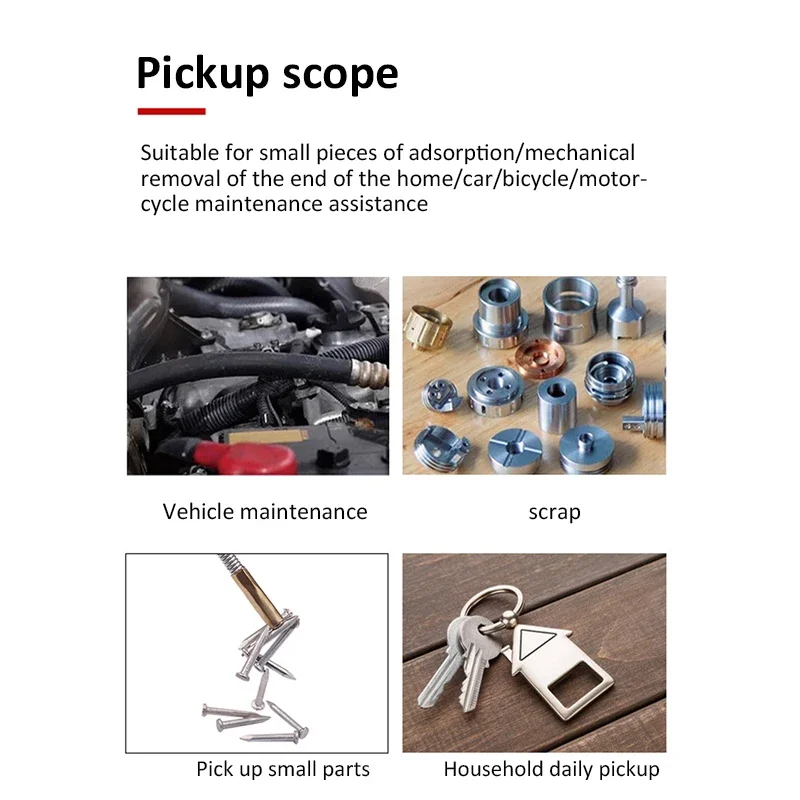 Flexible Magnetic Pickup Tool Metal Suction Bar Garbage/Keys/Bolts/Nuts Bendable Magnet Spring Grip Grabber Portable Hand Tools