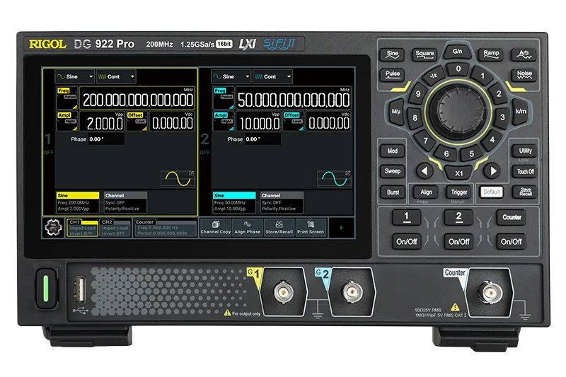 DG902 Pro/DG912 Pro/DG922 Pro- 70/150/200MHz Arbitrary Waveform Generator 2 Channel 7