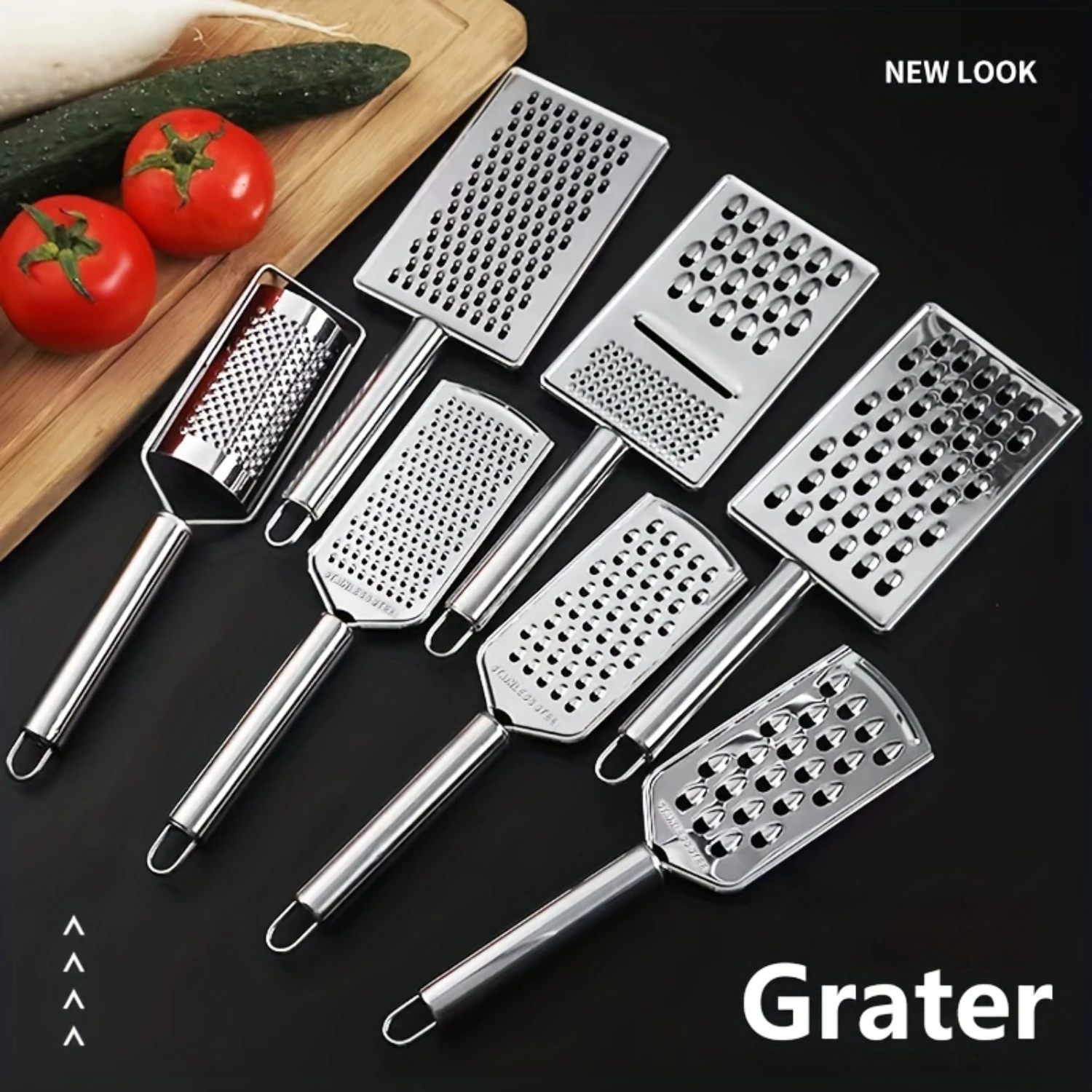 1/4pcs Stainless Steel Multifunctional Grater Set - Effortless Zesting, Shredding, and Grating for Lemons, Cheese, Garlic, Ginge