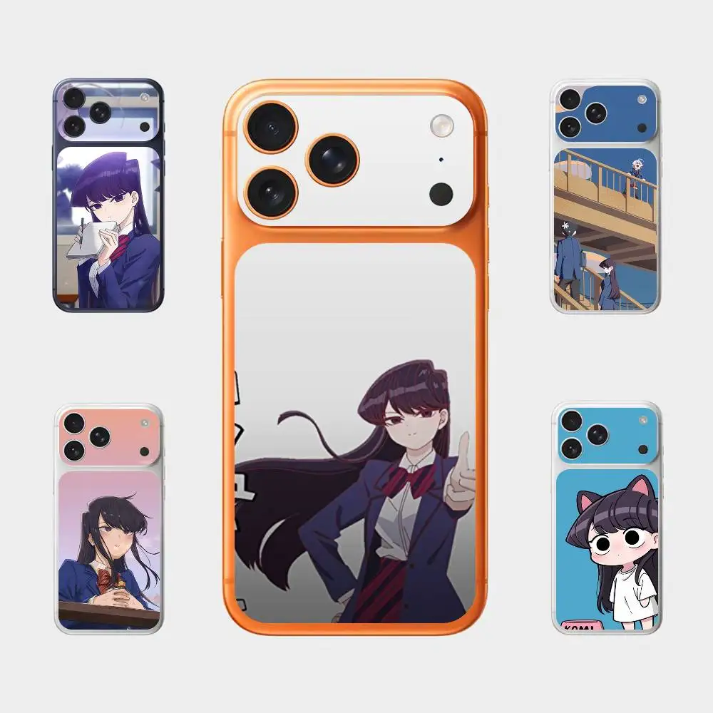 

Anime Komi Can T Communicate Plain Decal Skin for iPhone17 Pro Max Mini Back Film Cover Wrap Screen Anti-scratch Durable Sticker