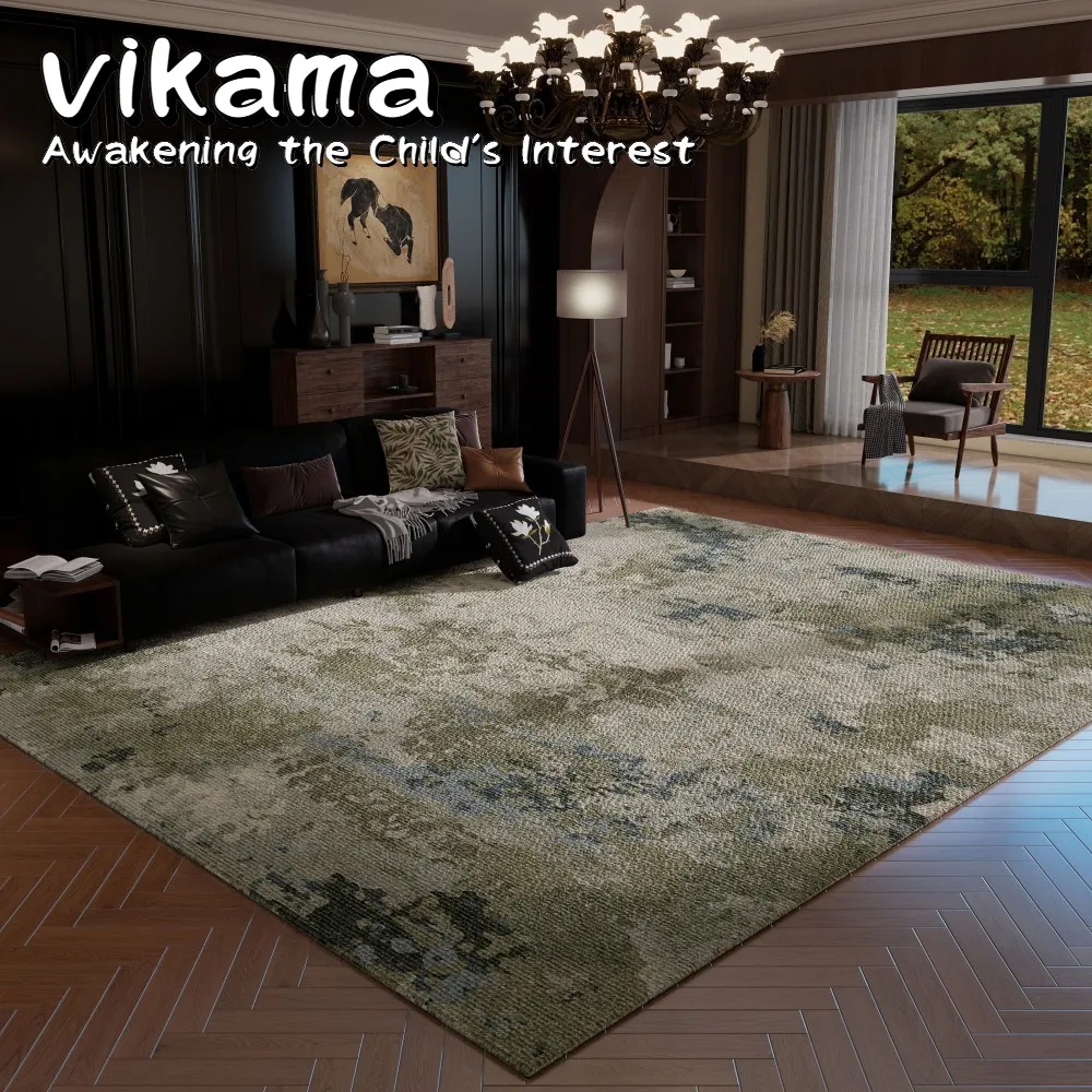 

VIKAMA Modern Vintage Rug, Minimalist Abstract Pattern Non-Slip Area Rug, Washable Low Pile Carpet for Sofa Coffee Table​