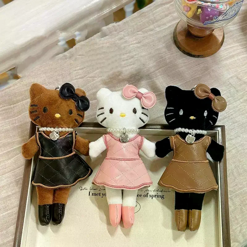

Cartoon Creative Stuffed Doll KT Cat Backpack Decorative Pendant Cute Black Skinned Long Legs Hello Kitty Plush Pendant Keychain