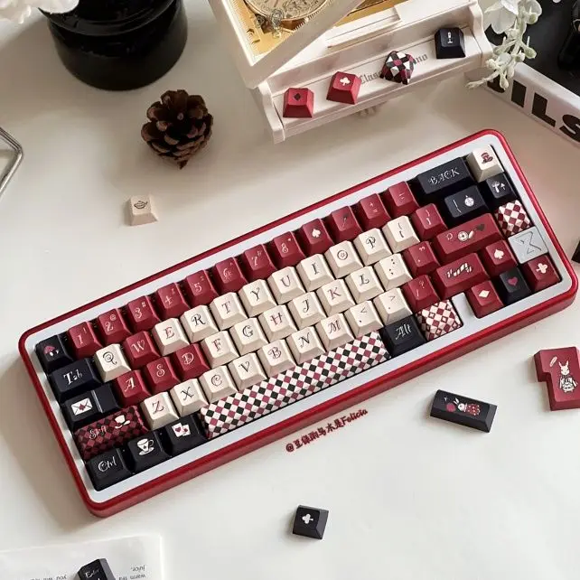 Retro Alice keycaps Original height PBT material Sublimation high value creative retro keycaps