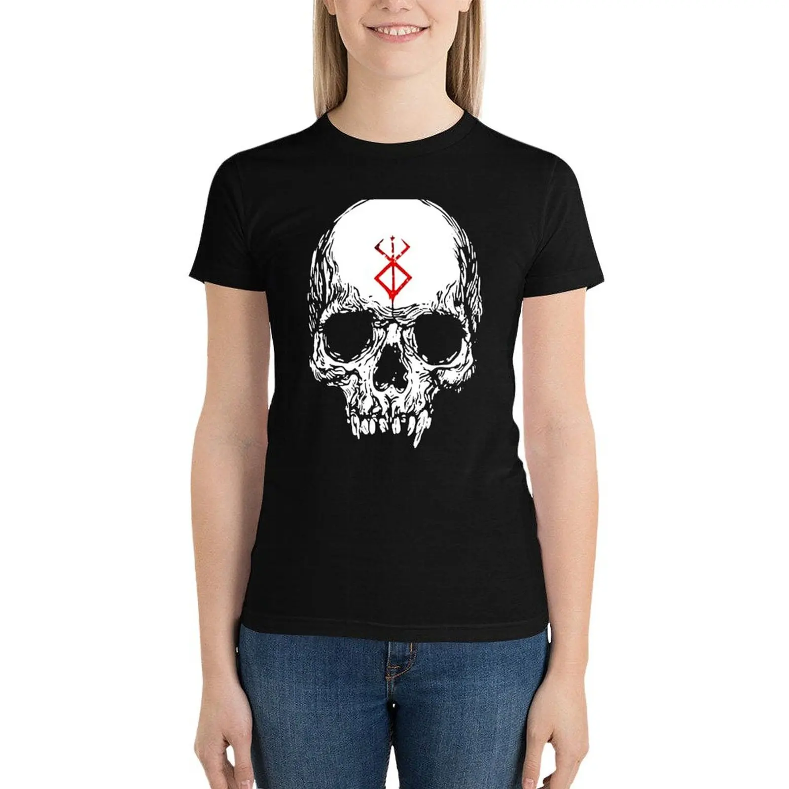 

Knight Skull T-Shirt summer top tops shirts graphic tees anime clothes t shirts for Women graphic