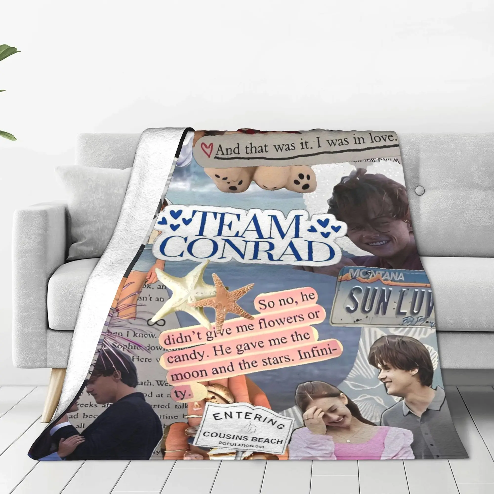 كوزينز فريق الشاطئ كونراد الصيف تحولت بطانية قطيفة جميلة صبي فتاة للأريكة كرسي سوبر دافئ جودة مخصصة المفرش