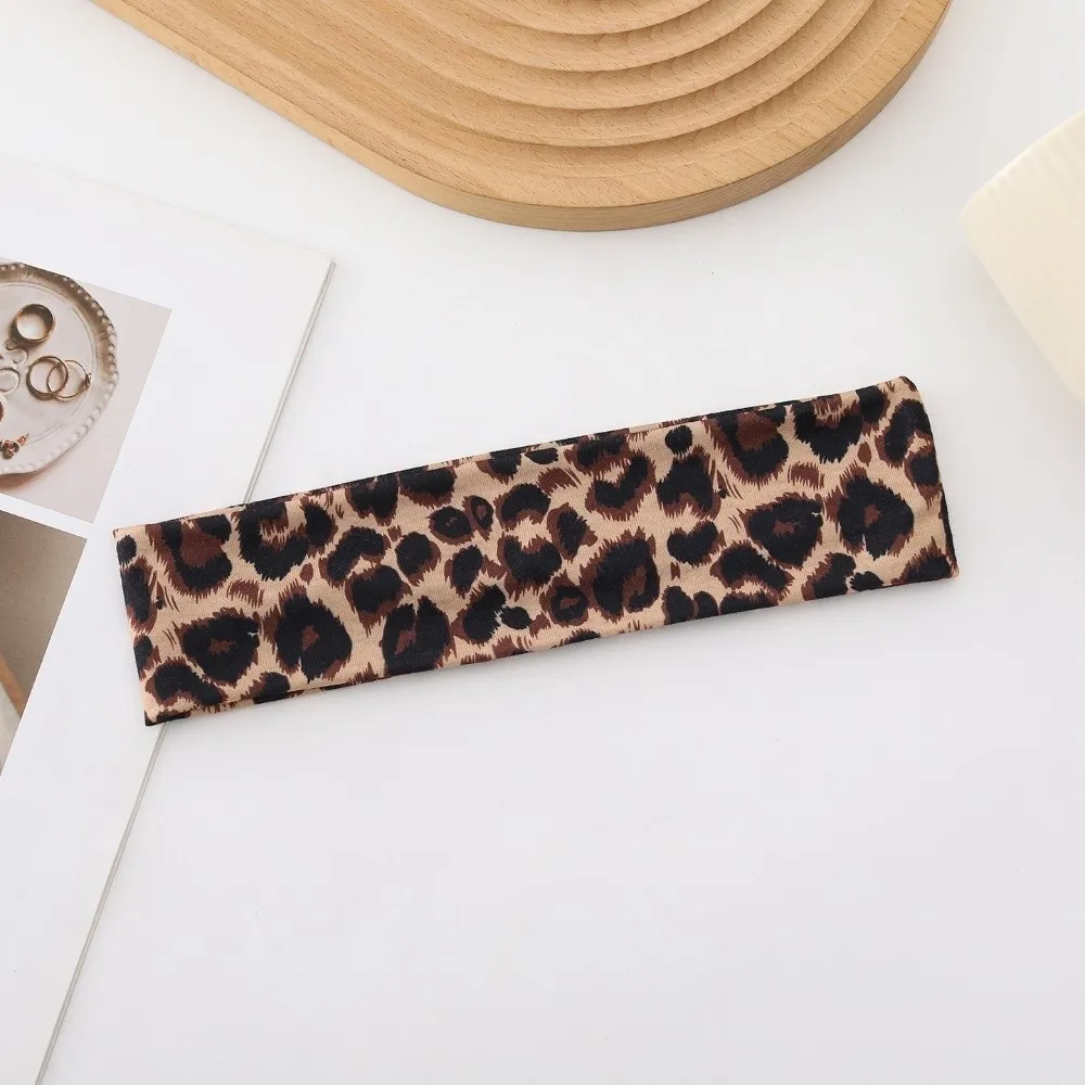 

Новая высокоэластичная повязка на голову с леопардовым принтом, широкая, впитывающая пот, дышащая, для занятий спортом