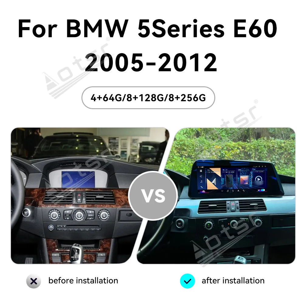 Wireless Apple CarPlay Android 13.0 Auto Car Multimedia For BMW 5 Series E60 2005-2012 CCC CIC Radio GPS 4G Car Radio