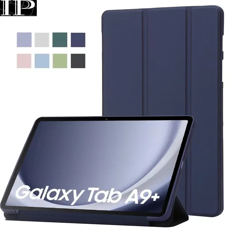 

For Samsung Tab A9 Plus Case 11 inch Trifold Leaher Soft Back Stand Tablet Funda For Galaxy Tab A9 Plus Case Coque SM-X210 X216