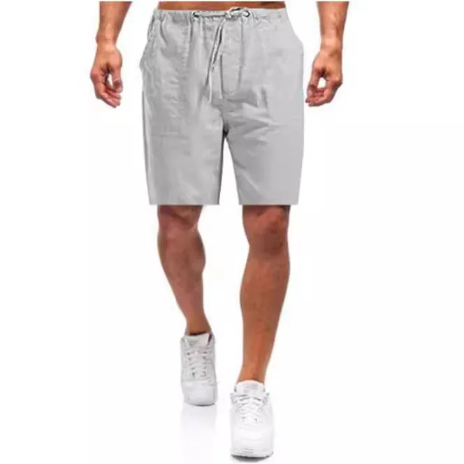 Popular Men's Linen European and American Large-size Pocket Casual Shorts Cross-border Special Pants