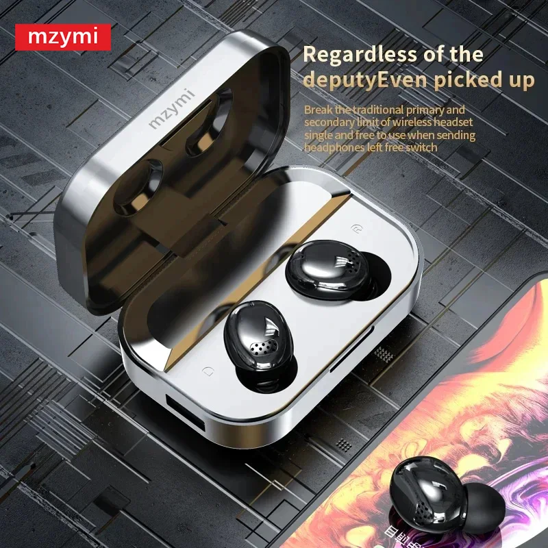 mzymi YD04 Pro Wireless Earbuds Bluetooth5.3 Noise Cancelling Touch Screen Earphones HIFI Stereo Sound LED Screen Headset