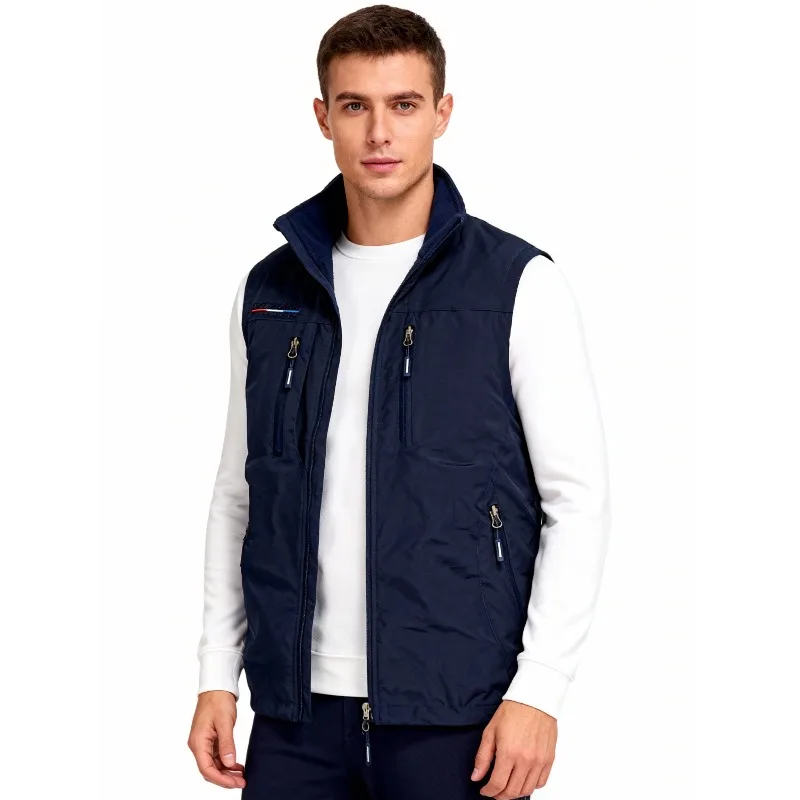 

Осенне-зимний модный спортивный отдых, ветрозащитный морозостойкий теплый жилет, мужской жилет для отдыха на природе, рыбалки с флисом, теплый модный жилет