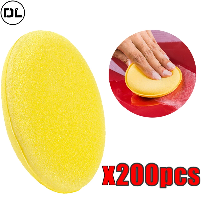 

200pcs Car Round Waxing Polish Sponges Motorcycle High Density Foam Applicator Pads Curing Polishing Sponges Detailing Wash