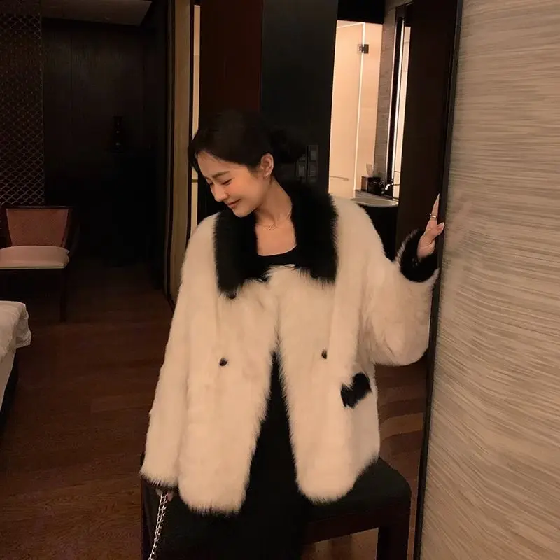

Jackets for Women 2023 Autumn Winter New Plush Thickened Lapel Warm Coat Faux Fur Loose Fuzzy Coat Jacket Women Winter C36