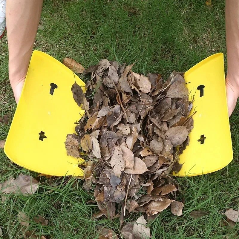 1 pair of garden and yard cleaning tools, portable plastic waste collection, outdoor leaf picking, leaf clip, hand rake