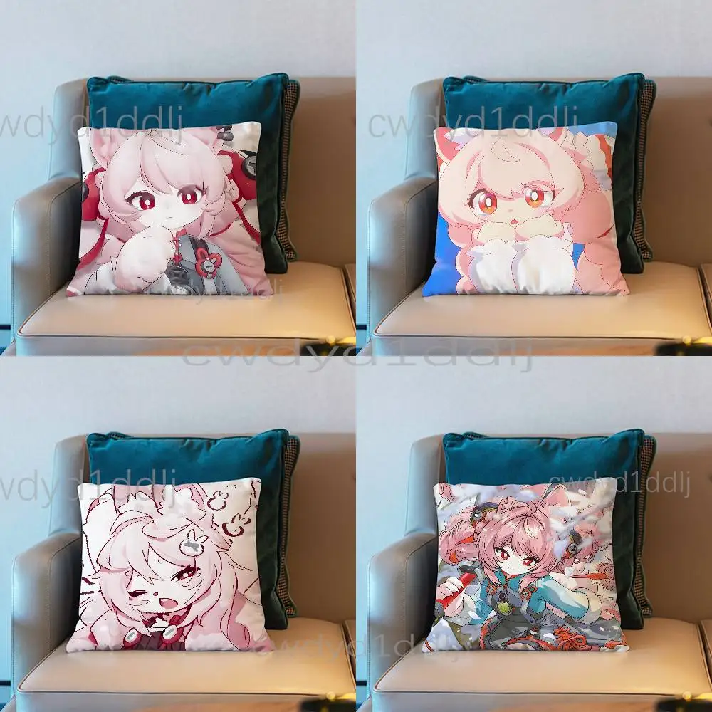 

Zhao Z-Zenless Zone Zero ZZZ Pillow Case Short Plush Sofa Decorative Gift Home Double-sided Printing Cushio