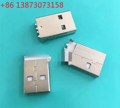 Parche macho USB 2,0 A, parche SMT de 90 grados/180 grados, pie largo curvo/enchufe de placa de fregadero de pie recto corto