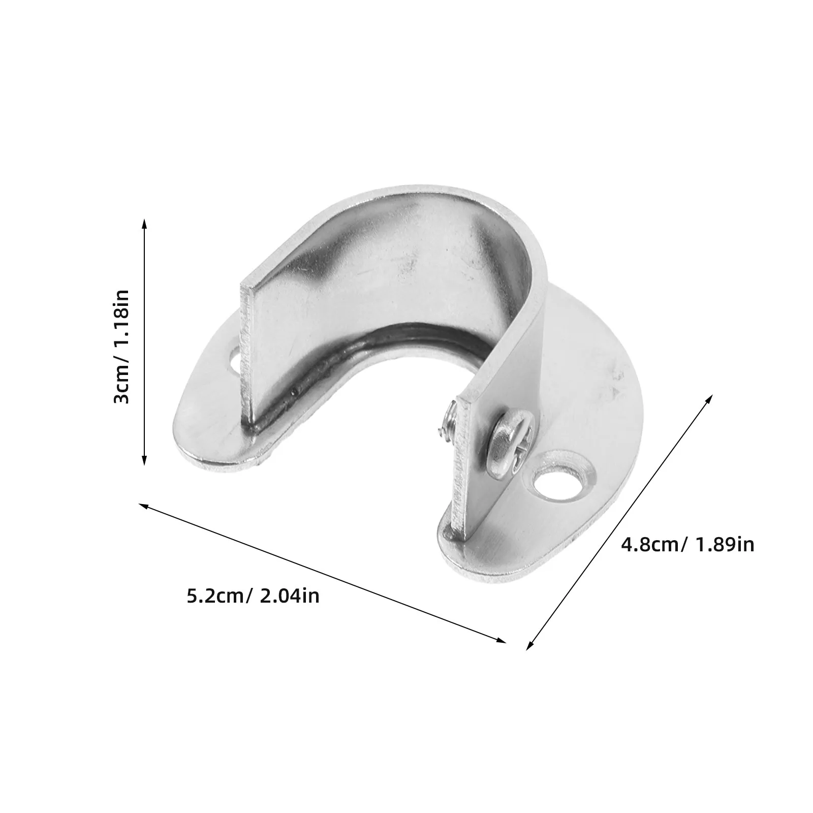 2Pcs Closet Rod Brackets Stainless Steel U-Shaped Closet Pole Socket Shower Rod Holder Support Post Base Pole Socket