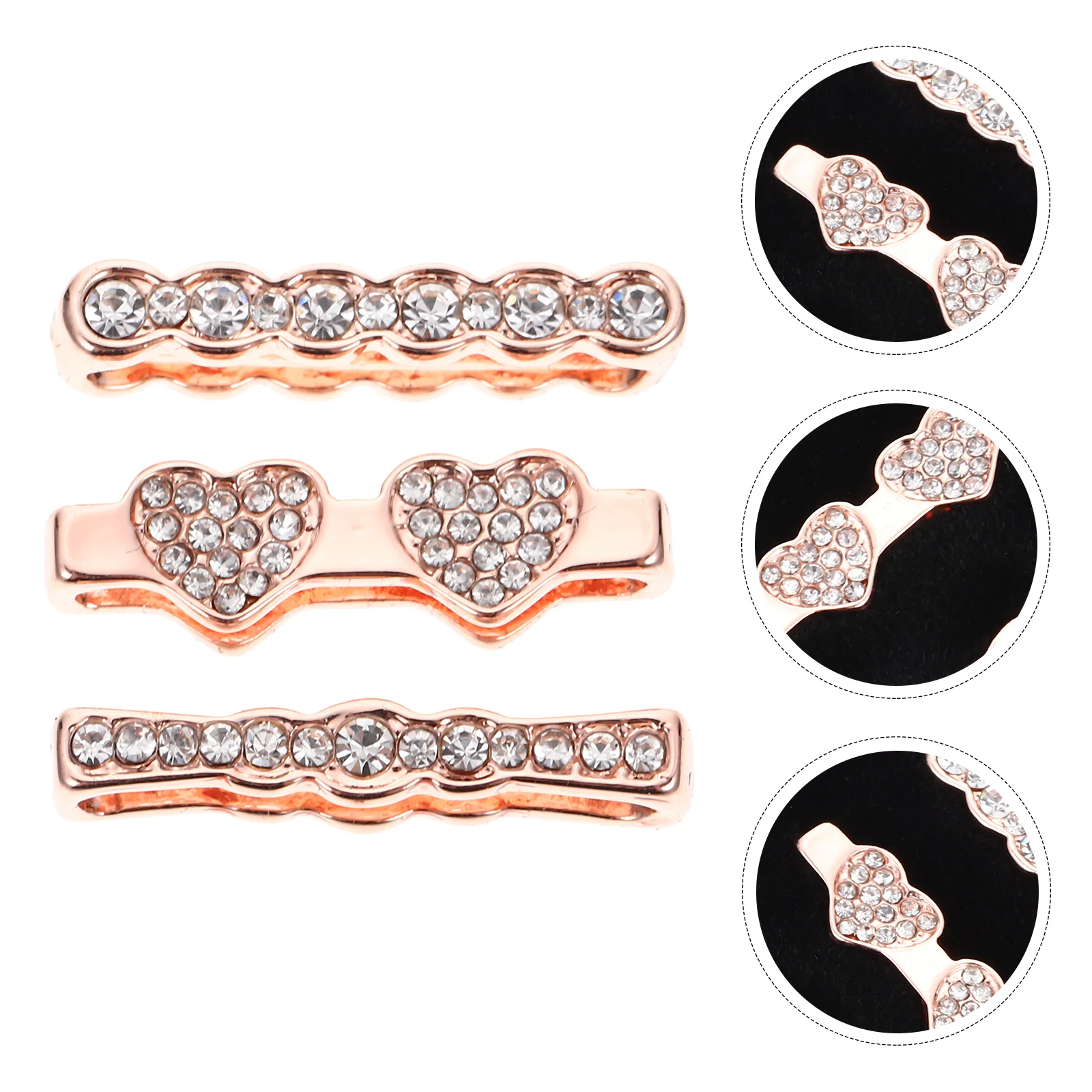 

3Pcs Heart Decorative Watch Strap Charms Alloy Mini Watchband Rings Durable Smartwatch Band Accessories Watch Strap Ring Loop