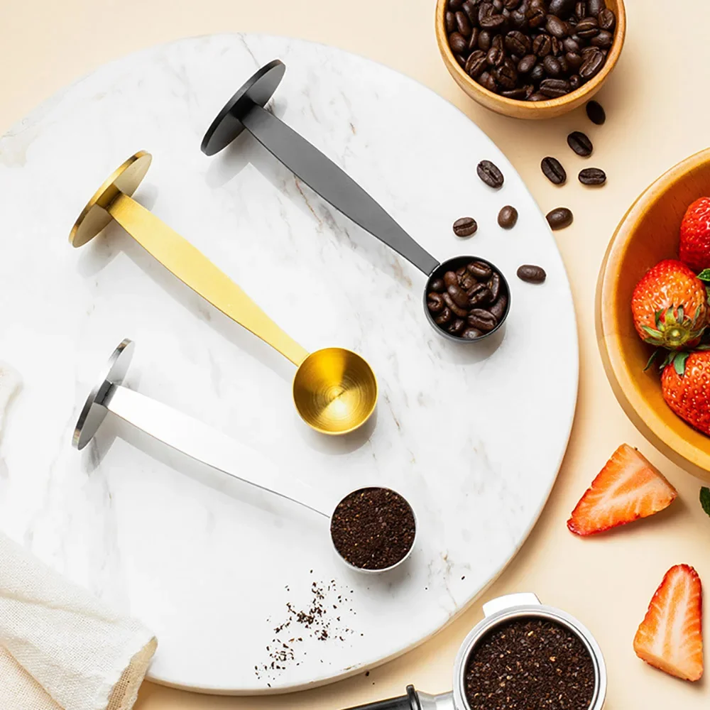 1/3 قطعة مغرفة قهوة من الفولاذ المقاوم للصدأ ملعقة كبيرة ملعقة قياس متعددة الوظائف 2 في 1 ملعقة قهوة لصنع مقهى المطبخ #2