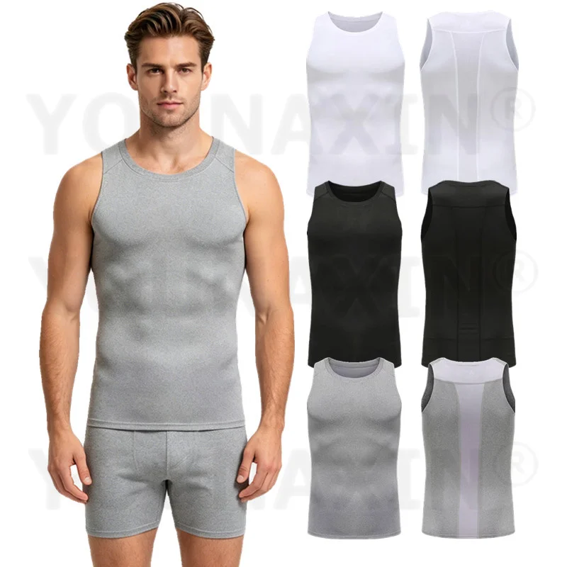 

Men's Compression Tank Top Sleeveless Workout T-Shirt Quick Dry Athletic Base Layer Gym Fitness Running Vest Training Tops S-3XL