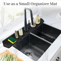 24/29.5inch Faucet Drain Pad Kitchen Household Anti-Splash Non-Slip Faucet Pad Dry Foldable Washing Countertop Soap Non-Slip Pad 3