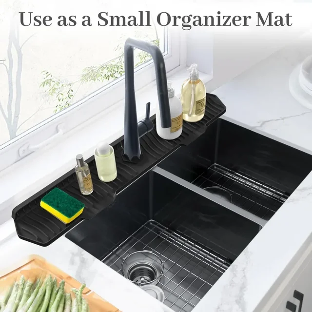 24/29.5inch Faucet Drain Pad Kitchen Household Anti-Splash Non-Slip Faucet Pad Dry Foldable Washing Countertop Soap Non-Slip Pad 3 24/29.5inch Faucet Drain Pad Kitchen Household Anti-Splash Non-Slip Faucet Pad Dry Foldable Washing Countertop Soap Non-Slip Pad 3