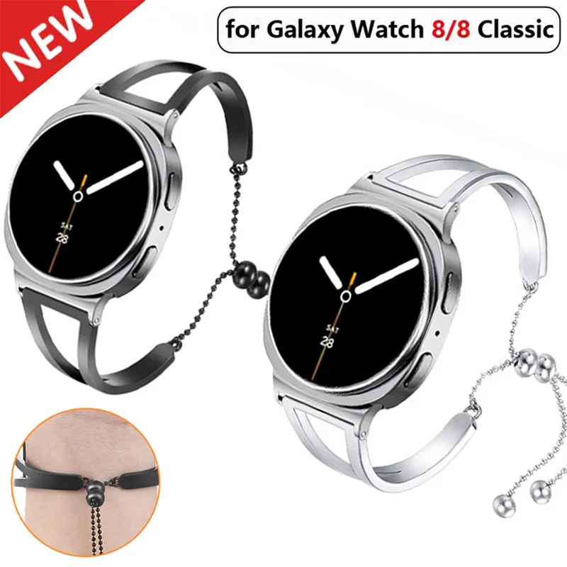 Damen-Edelstahlband für Samsung Galaxy Watch 8 40 mm 44 mm Gürtel Metallarmband Correa Galaxy Watch 8 Klassisches Zubehör