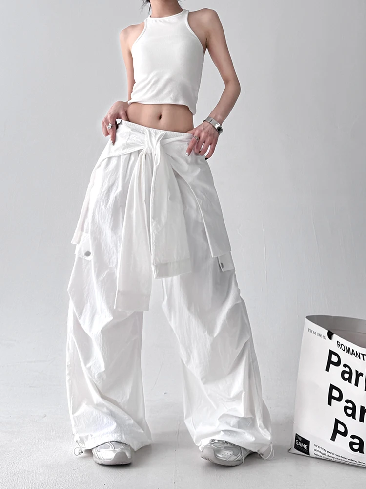 กางเกงขายาวทรงขาบานเอวสูงลำลองสำหรับผู้หญิง ฤดูร้อน 2025 เหมาะสำหรับทำงาน ป้องกันแสงแดด ดีไซน์สวยเก๋ ให้ลุคดูสูงขึ้น