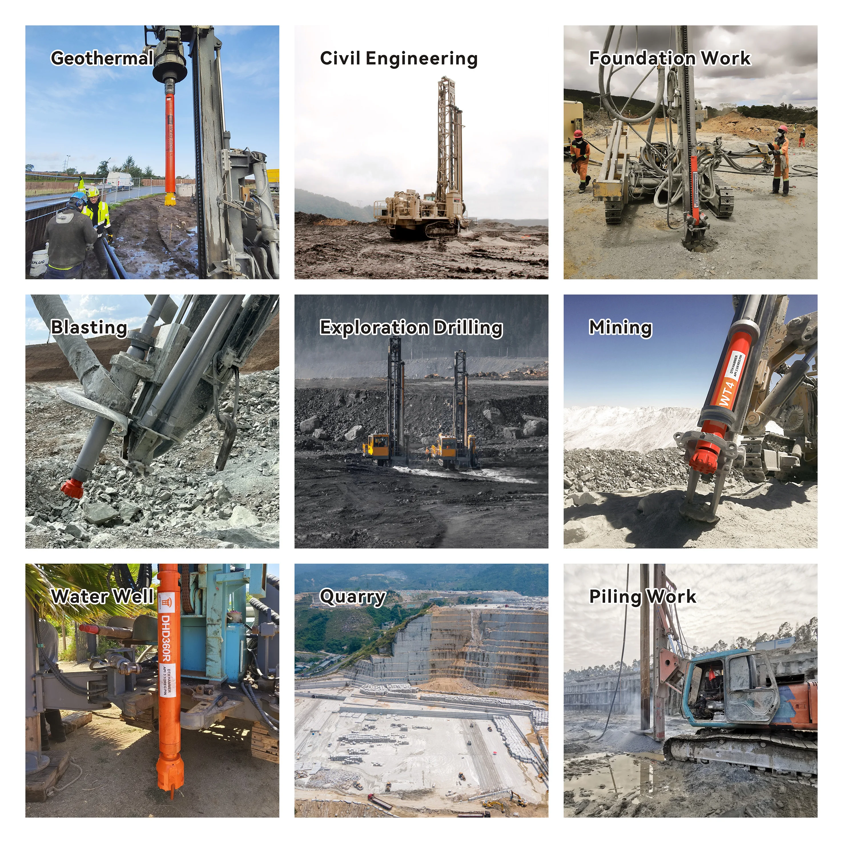

Hot DHD340 M40 4" API 2 3/8" REG Down the Hole Hammer for Water Well Drilling Blasting Geothermal Drilling DTH Hammer