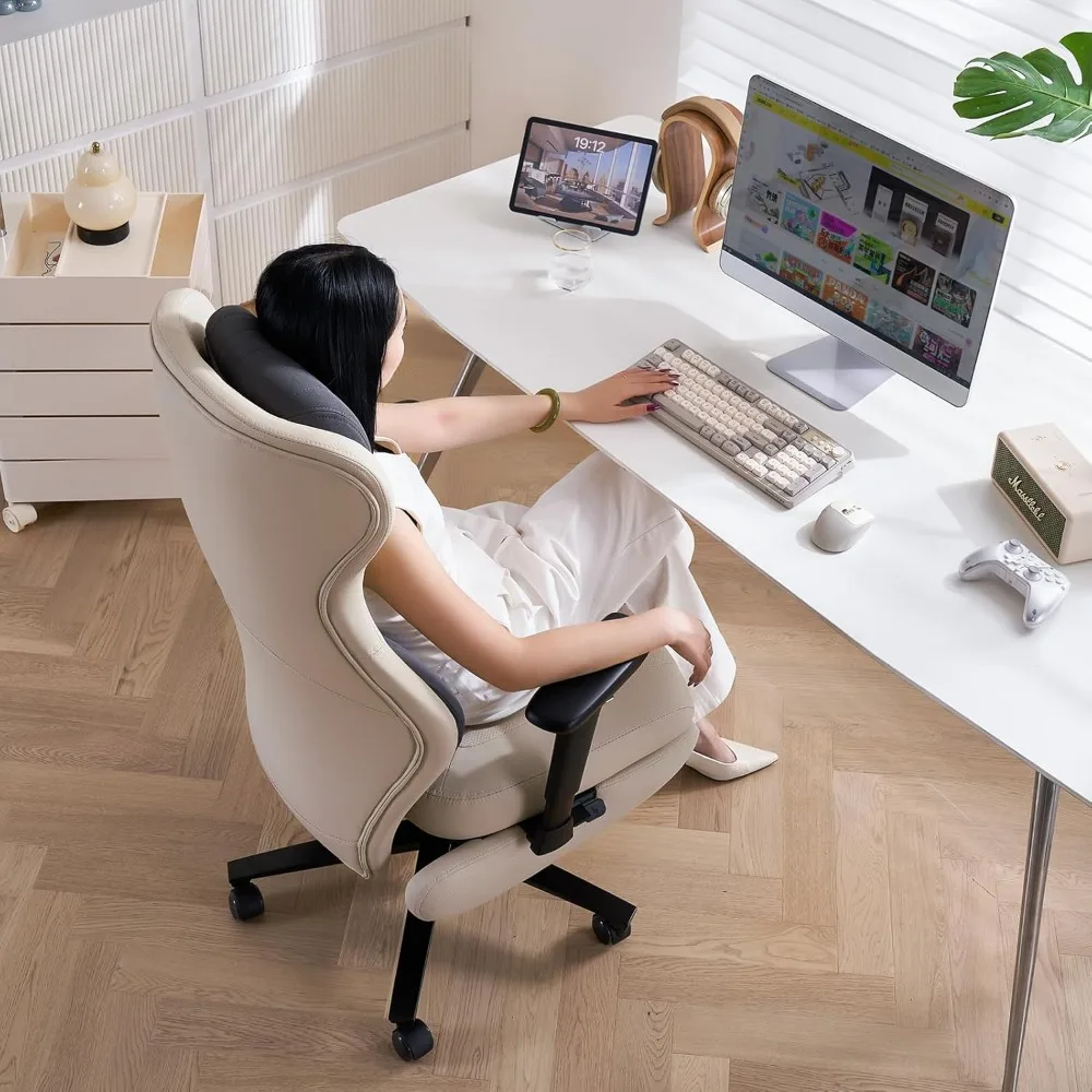 Ergonomic Office Chair with Foot Rest Reclining Office Chair with Adjustable Arms and Headrest High Back Gaming Chair with Lumb