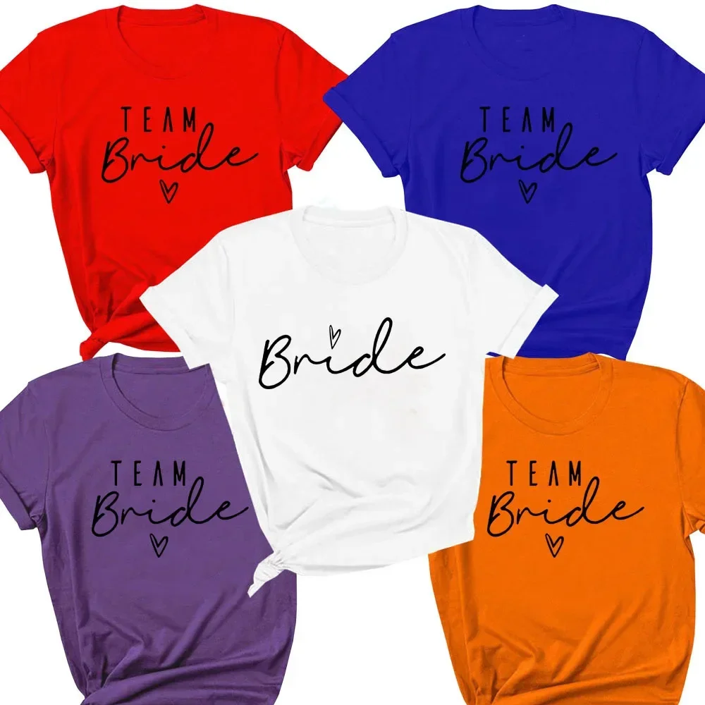 

Women Birde Printing Tshirt cotton Tee Team Bride Wedding Bride Bridesmaid Shirt MM010 y2k top