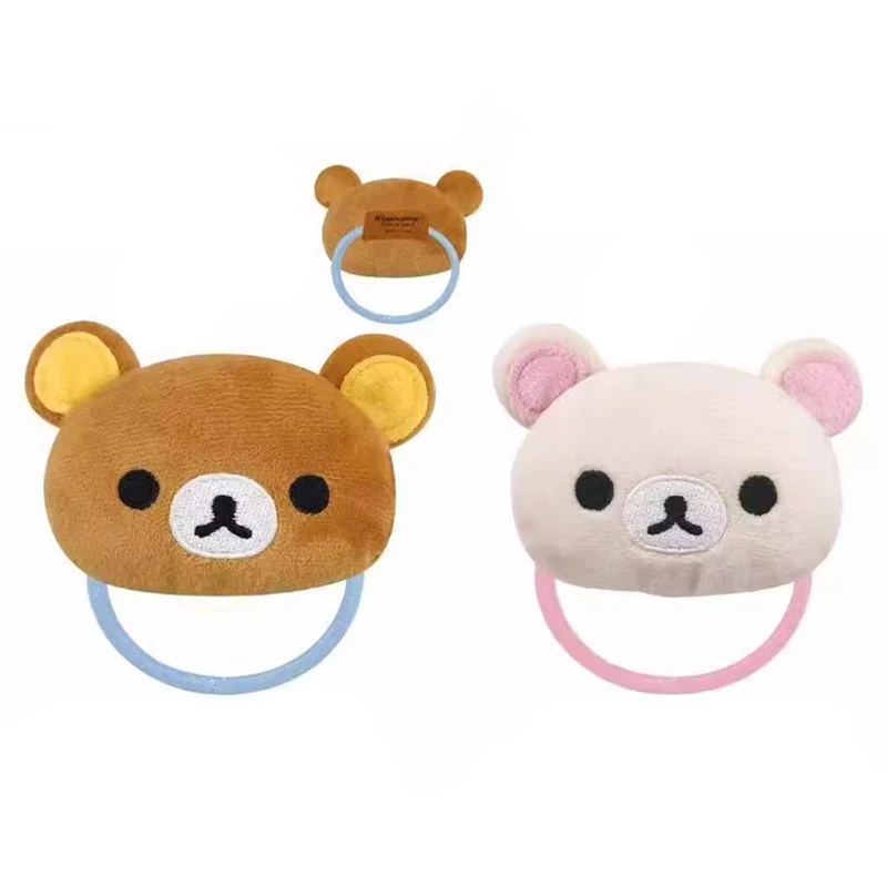 

Rilakkuma Korilakkuma резинки для волос с бантиками и лицом медведя, милые резинки для волос, эластичные резинки для волос, кавайные аксессуары для волос для женщин и девочек