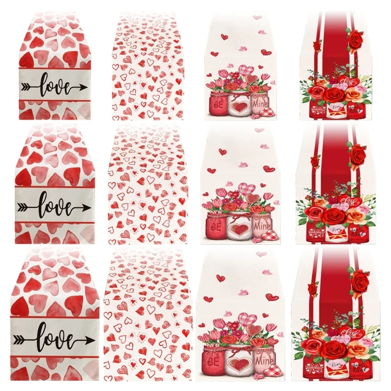 

Exquisite Valentine's Day Table Cloth Tablecloth Valentine's Day Celebration Dinner Decoration Perfect for Daily Use