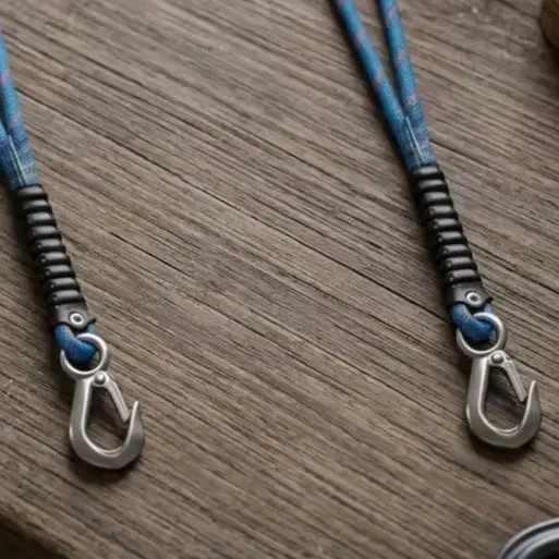 2pcs Heavy Swing Rope Set With Stainless Steel Hooks For Outdoor Garden Porch Hammocks And Swings 0.6m 1.2m