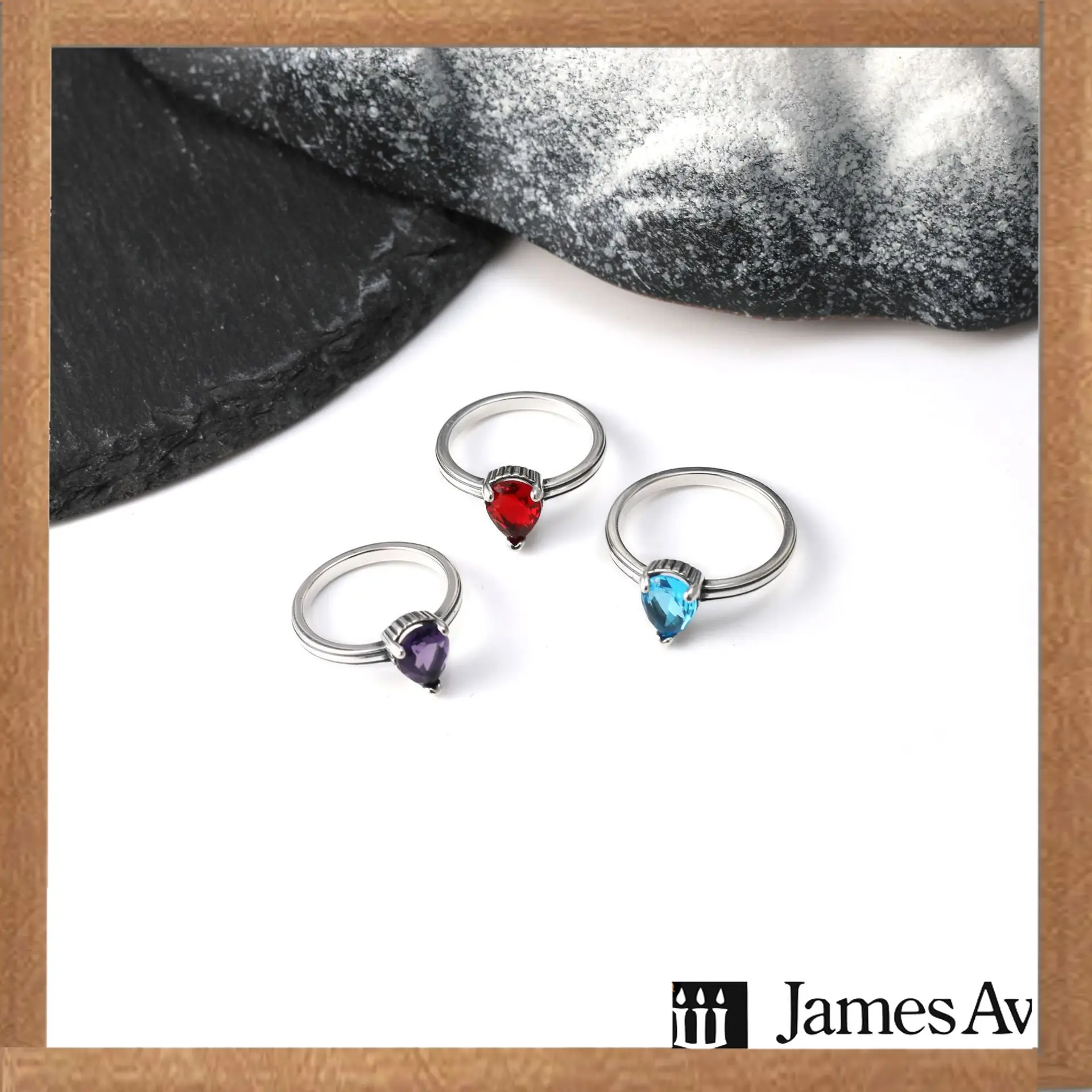 S925 Silver Teardrop‑Shaped Zircon Solitaire Ring Multi‑Color  Finger Ring Elegant Daily Party Jewelry Gift for All‑gender