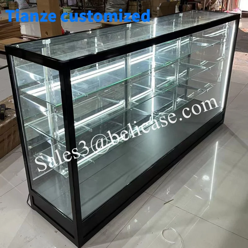 

(customized)Mirror Door Store Furniture Showcase Lockable Glass Showcase Products Display