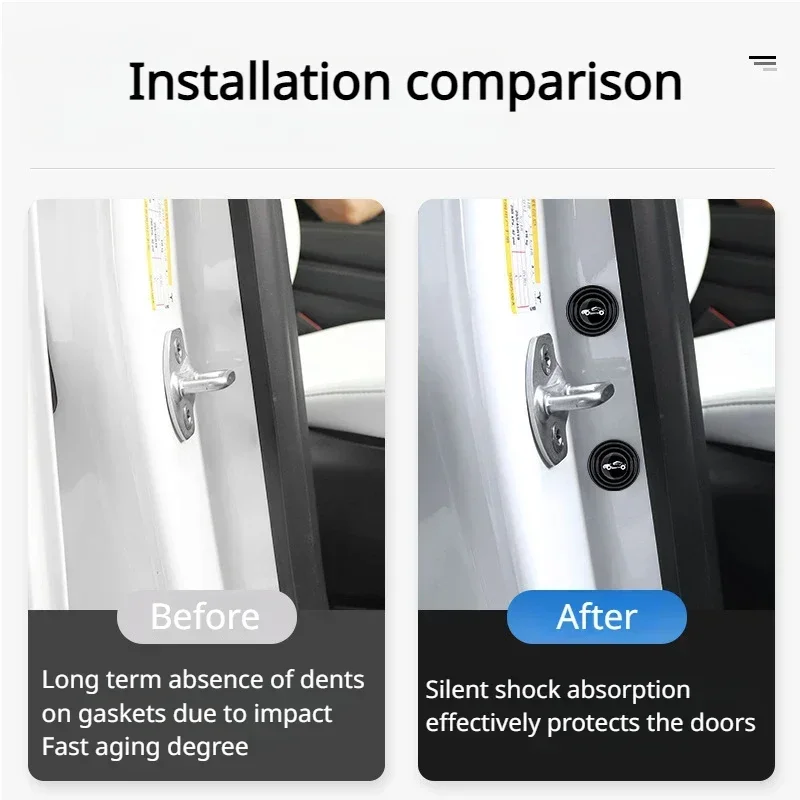 Porta do carro Choque Pad para Tesla, Anti-Colisão, Proteção Anti-Choque, Tampão de Tronco à Prova de Som, Junta Acessórios, Modelo 3, Y, X, S, 2023