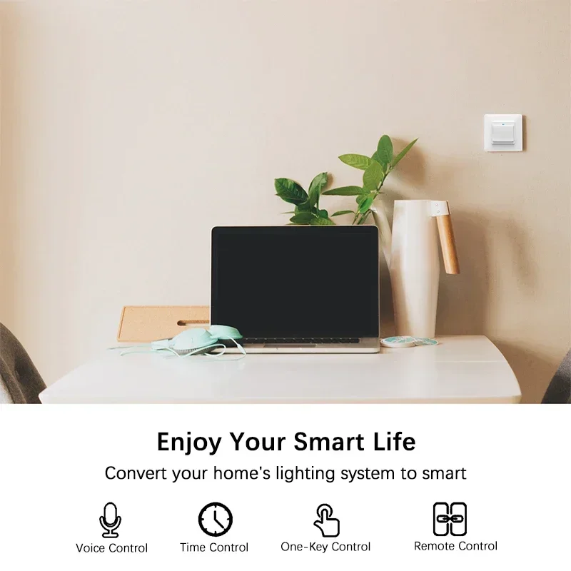 WiFi Smart Wall Light Switch Socket Outlet EU UK UN, Tuya Smart Life App Remote Control Push Button Switch Alexa Google Home