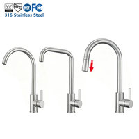 Modern High-quality 316 Stainless Steel Kitchen Faucet 360° Rotation Pull Out Cold Hot Water Faucet Single Lever Mixer Sink Taps