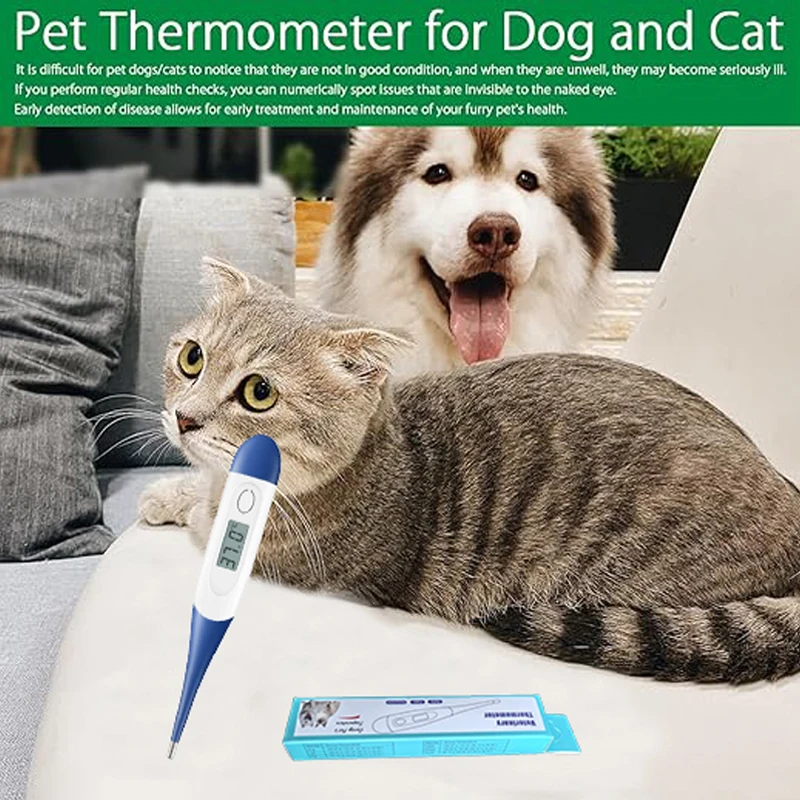 ميزان حرارة سريري رقمي طبي بيطري قابل لإعادة الاستخدام مع طرف مرن لبيوت الدواجن وتشخيص العيادة لاستخدام الحيوانات الأليفة #2
