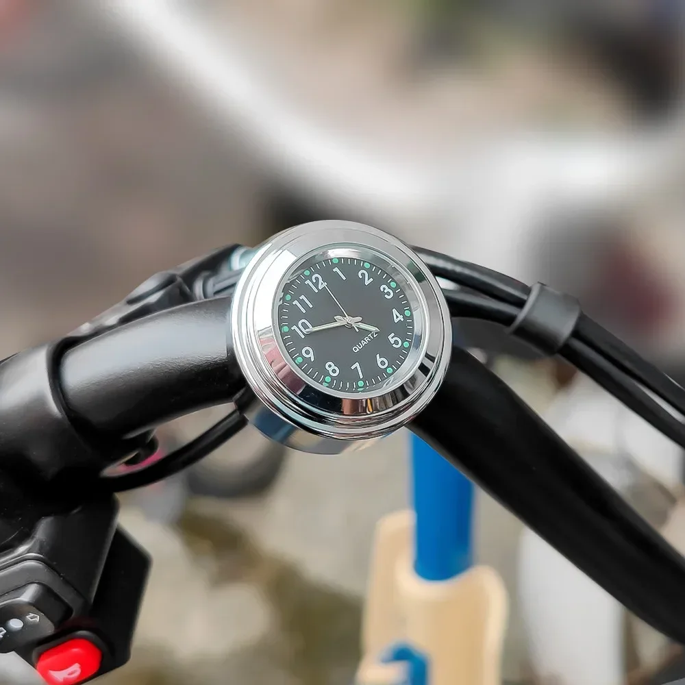 Aluminum Luminous Quartz Watch Motorcycle Scooter Bicycle Handlebar Mount Clock Time Display Clock Moto Accessories