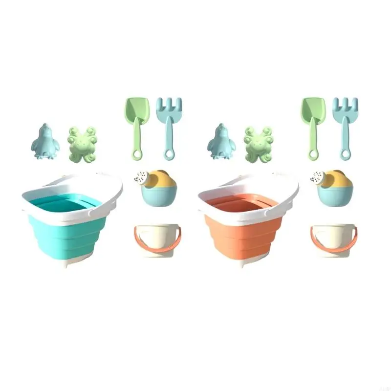 Juego y agua, cubo plegable, pala, juego herramientas para para diversión aire libre F19F